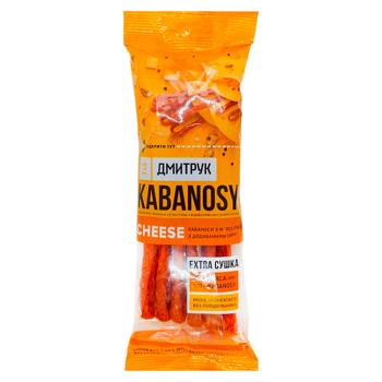 Колбаски Дмитрук Kabanosy Cheese из мяса птицы с добавлением сыра варено-копченые 80г - купить, цены на NOVUS - фото 1