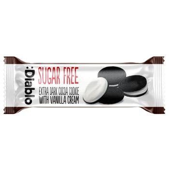 Diablo Extra Dark Cookies with Sugar-Free Vanilla Cream 44g - buy, prices for COSMOS - photo 1