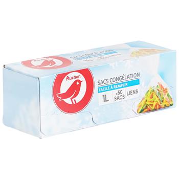 Auchan Bags for Freezing on Ties 1l 50pcs - buy, prices for Auchan - photo 1