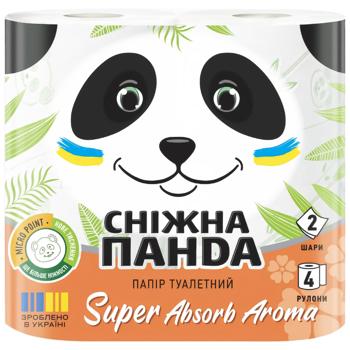 Туалетная бумага Снежная Панда Super Absorb Aroma 2-слойная 4шт
