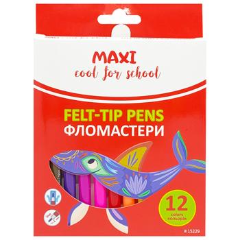 Cool For School Bright Felt-Tip Pens 12 colors - buy, prices for COSMOS - photo 1