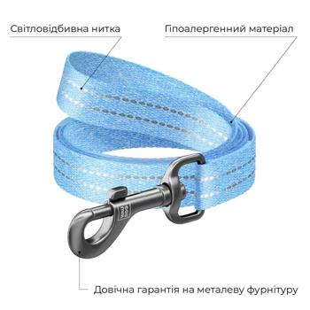Waudog Re-cotton Reflective Leash M 3m/20mm Blue - buy, prices for MasterZoo - photo 3