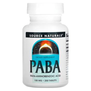 Source Naturals PABA Para-Aminobenzoic Acid 100mg 250 tablets - buy, prices for Biotus - photo 1