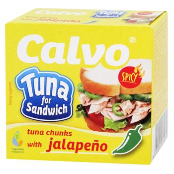 Calvo Sandwich Tuna wit Hot Jalapeno Pepper 142g