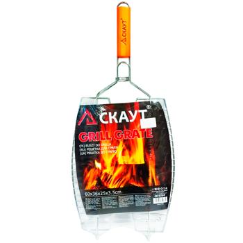 Решітка для риби гриль Скаут з ручкою 36х25х2см