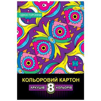 Картон кольоровий Апельсин односторонній В5 8 кольорів - купити, ціни на Чудо Маркет - фото 2