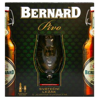 Набiр Bernard Celebration Lager 4*0.5л+2 келиха 0.4 - купить, цены на МегаМаркет - фото 2
