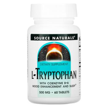 Source Naturals L-Tryptophan with Coenzyme B6 500mg 60 tablets - buy, prices for Biotus - photo 1