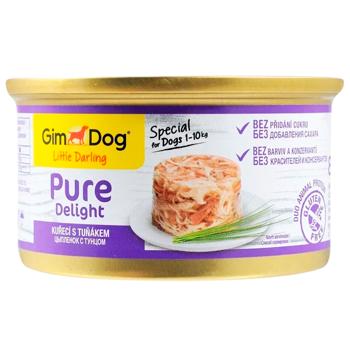 Корм вологий GimDog LD Pure Delight з куркою та тунцем для собак мініатюрних порід 85г - купити, ціни на MasterZoo - фото 1
