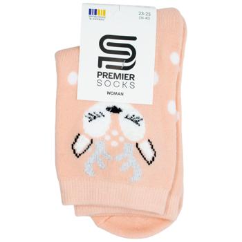 Носки Premier Socks женские классические махровые с пушистым рисунком Олень р.23-25 персиковый - купить, цены на ЕКО Маркет - фото 1