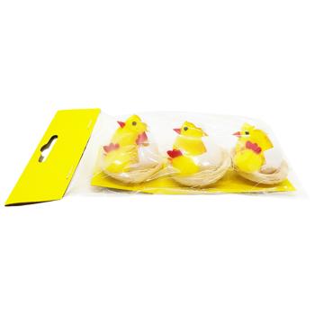 Декор Великодній курчата 3шт B1-0940 20509 - купити, ціни на КОСМОС - фото 1
