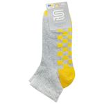 Шкарпетки Premier Socks жіночі середні Шахматка р.23-25 сіро-жовтий