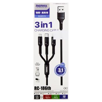 Remax Black Cable 3in1 RC-186th 2.1A - buy, prices for - photo 3