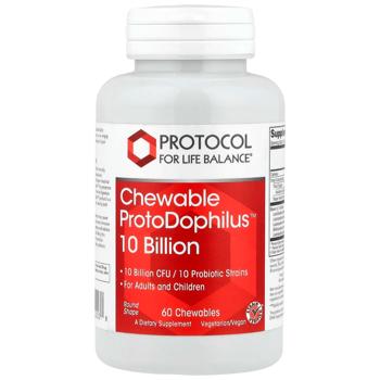 Пробіотик Protocol for Life Balance ProtoDophilus 10 млрд КУО 60 жувальних таблеток