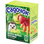 Сок Садочок яблоко морковь клубника с мякотью 200мл