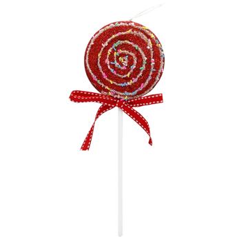 Red Lollipop Decoration with Beads on Stick 9.5cm - buy, prices for Za Raz - photo 1