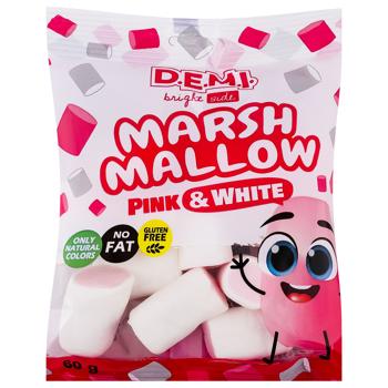 Маршмеллоу D.E.M.I. Рожевий та білий 60г - купити, ціни на Чудо Маркет - фото 1