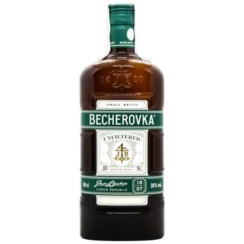Лікер Becherovka Unfiletred на травах 38% 0,5л - купити, ціни на NOVUS - фото 1