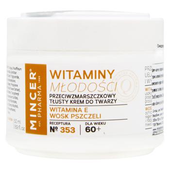 Mincer Pharma Witamin Youth Oily Day Face Cream Against Wrinkles 60+ 50ml - buy, prices for MegaMarket - photo 1