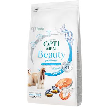 Optimeal Beauty Podium Dry Food with Seafood for Hair and Teeth Care of Adult Dogs of All Breeds 10kg