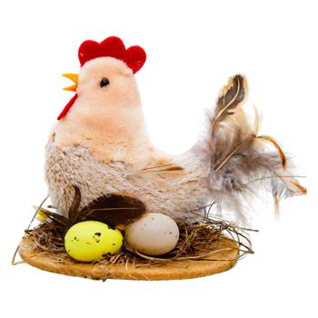Пасхальный декор Курочка на подставке 15*7,5*10см - купить, цены на ULTRAMARKET - фото 1