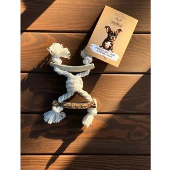 Игрушка для собак DogsRogs BostonS из оленьего рога и хлопкового каната 24см - купить, цены на - фото 2