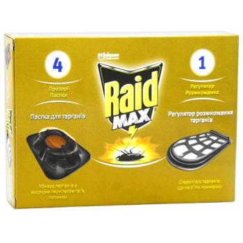 Приманка від тарганів Raid Max 4 приманки + 1 регулятор розмноження - купити, ціни на КОСМОС - фото 2