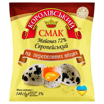 Майонез Королівський cмак Європейський на перепелиних яйцях 72% 340г - купити, ціни на METRO - фото 1