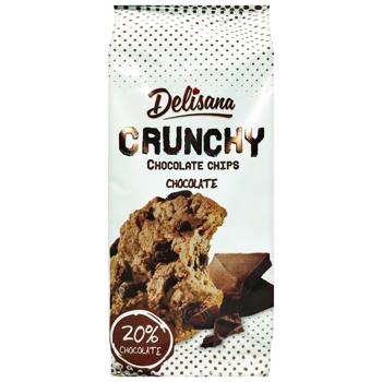 Delisana Crunchy Cookies with Chocolate Chips 130g - buy, prices for COSMOS - photo 1