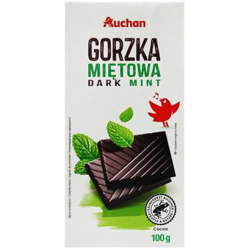 Auchan Dark Chocolate with Mint 100g