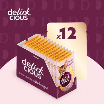Корм вологий Delickcious Пластівці з кроликом та тропічними фруктами для котів 80г - купити, ціни на - фото 3