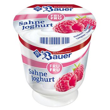 Крем-йогурт Bauer Fru Fru малина 10% 150г - купити, ціни на Auchan - фото 1