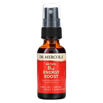 Вітамін В12 Dr. Mercola Methyl B-12 Energy Boost зі смаком ожини 29мл