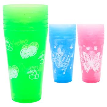 Набір стаканів Зед Метелик пластикові 6шт*350мл - купити, ціни на ЕКО Маркет - фото 1