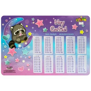 Настольная подложка Kidis Raccoon Таблица умножения 42,5см* 29см - купить, цены на ULTRAMARKET - фото 1