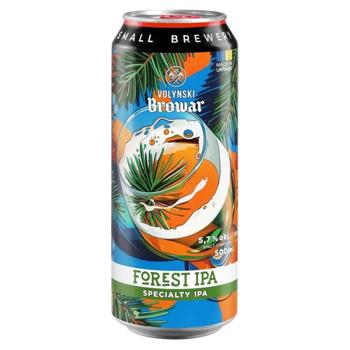 Пиво Volynski Browar Forest Ipa светлое нефильтрованное 5,7% 0,5л - купить, цены на Biotus - фото 1