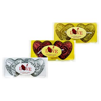 Свічки Засніжене серце 2шт в асортименті - купити, ціни на Чудо Маркет - фото 1