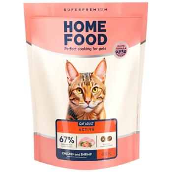 Home Food Dry Food with Chicken and Shrimp for Active Cats 400g