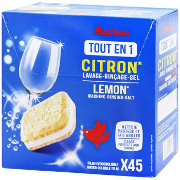 Auchan Tablets All-in-1 Lemon Dishwasher Tablets 45pcs