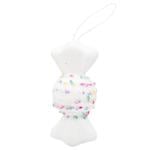 White Caramel Decoration with Beaded Ribbon 13cm