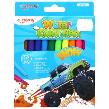 Набір фломастерів Yalong Water Сolor Pen 12 кольорів - купити, ціни на - фото 4
