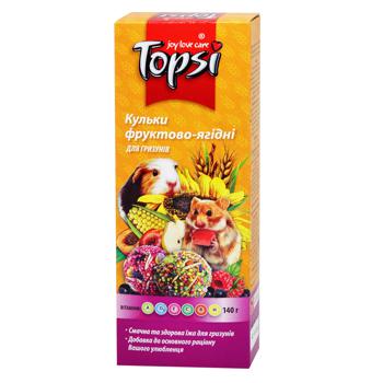 Шарики Topsi фруктово-ягодные грызунов 140г - купить, цены на Auchan - фото 1