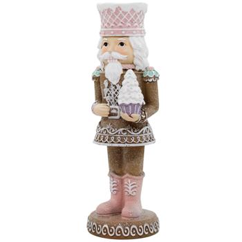 Подсвечник Bona Di Пряничный щелкунчик 25см имбирный с розовым - купить, цены на - фото 2