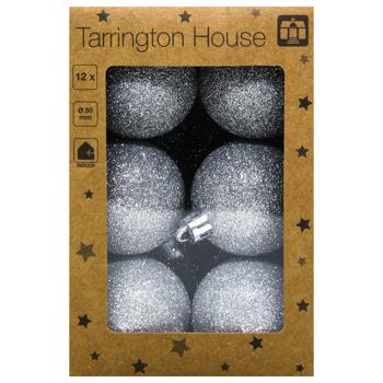 Tarrington House Set of Christmas Tree Glitter Silver Balls 50mm 12pcs - buy, prices for METRO - photo 2