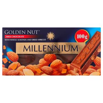 Millennium Gold Nut Milk Chocolate with Whole Almonds and Dried Apricots 100g