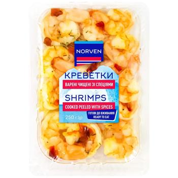 Norven Boiled Peeled Shrimps with Spices 250g - buy, prices for COSMOS - photo 1
