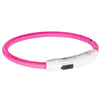 Trixie Flash Light Ring USB Polyurethane Collar for Dogs M-L 45cm/7mm Pink - buy, prices for MasterZoo - photo 1