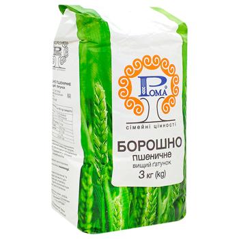 Мука пшеничная Рома высший сорт 3кг - купить, цены на Чудо Маркет - фото 3