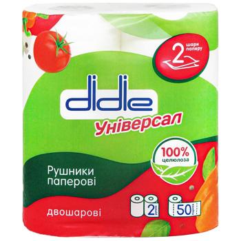 Рушники паперові Didie двошарові 2шт - купити, ціни на КОСМОС - фото 2