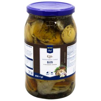 Гриби Metro Chef білі мариновані з часником і кропом 850г